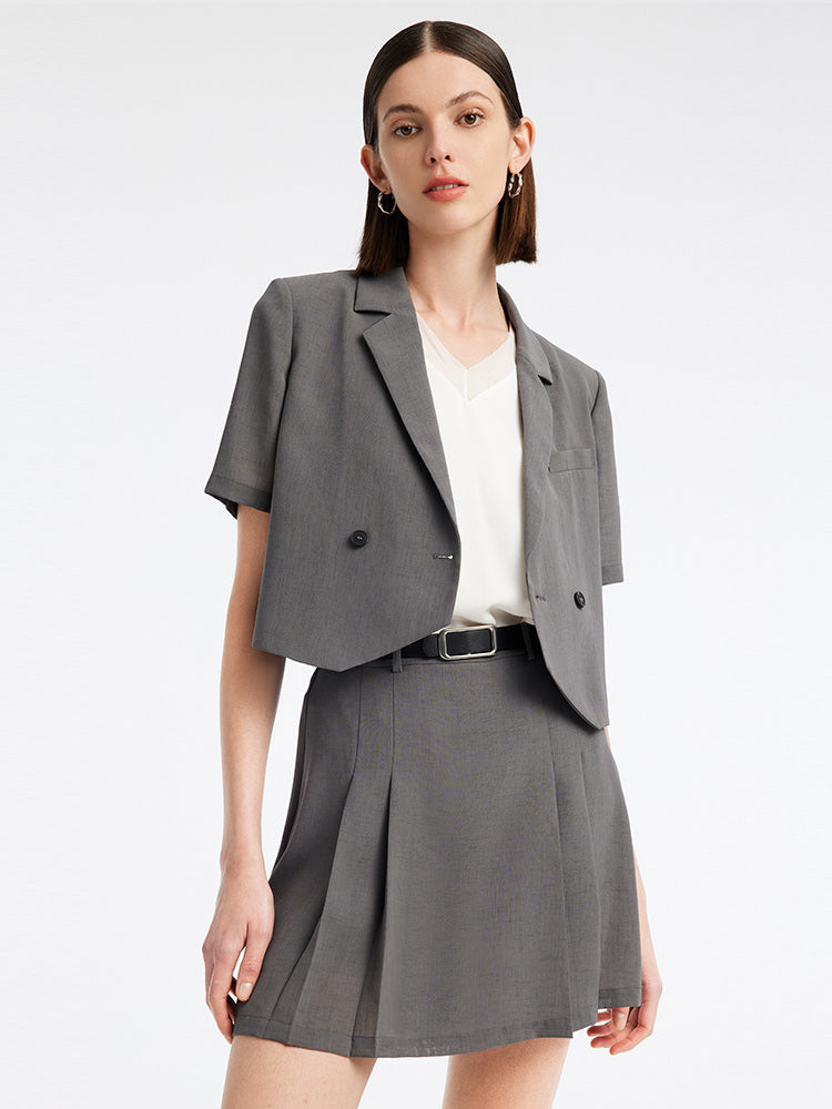 Two-Piece Suit Crop Blazer And Skort GOELIA