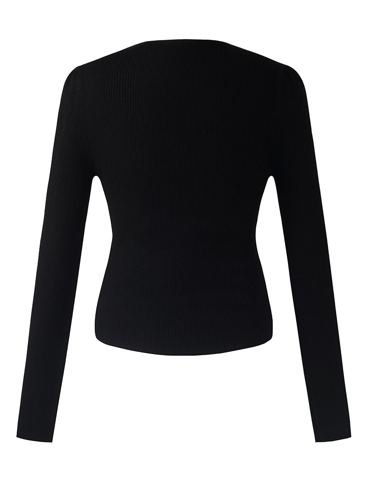 Tencel Square Neck Sheath Women Sweater GOELIA