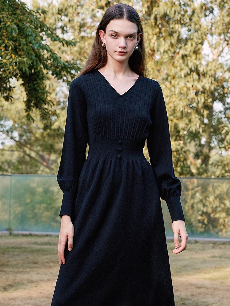 Knit Black Dress GOELIA