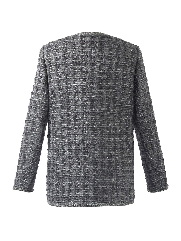 Wool Sequins Tweed Women Jacket GOELIA