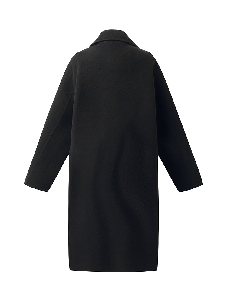 Wool Cashmere Women Mid-Length Coat GOELIA