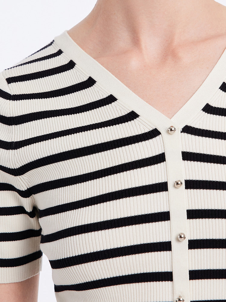 Acetate Stripe Pullover Top GOELIA