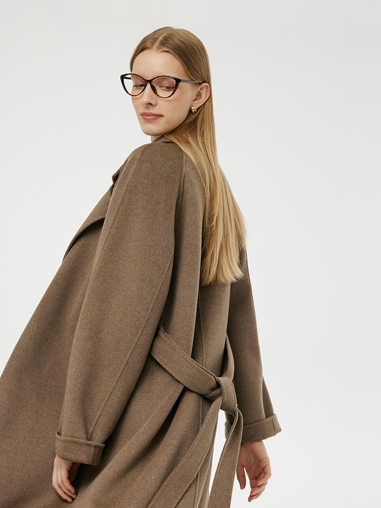 Cashmere And Wool Women Wrap Coat GOELIA