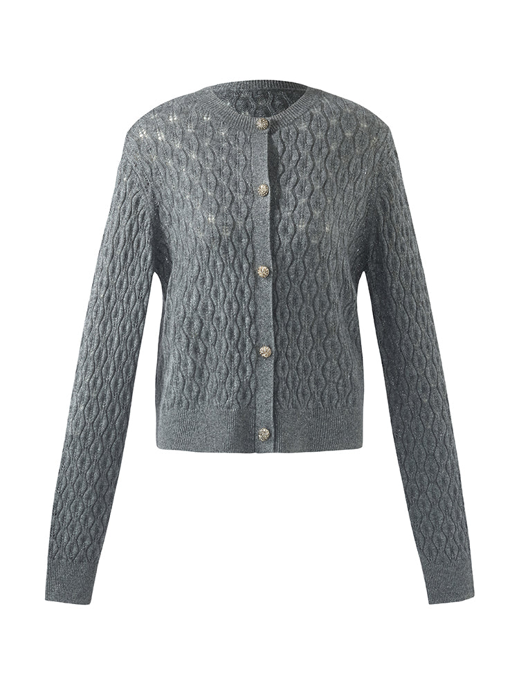 Cashmere Single-Breasted Women Cardigan GOELIA