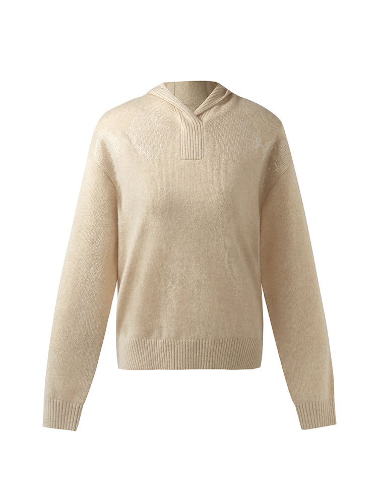 Cashmere Women Knit Hoodie GOELIA