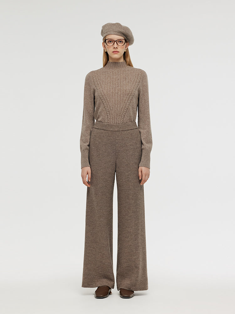 Wool High-Waisted Women Palazzo Pants GOELIA