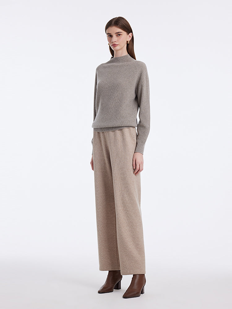 Cashmere Seamless Mock Neck Women Sweater GOELIA