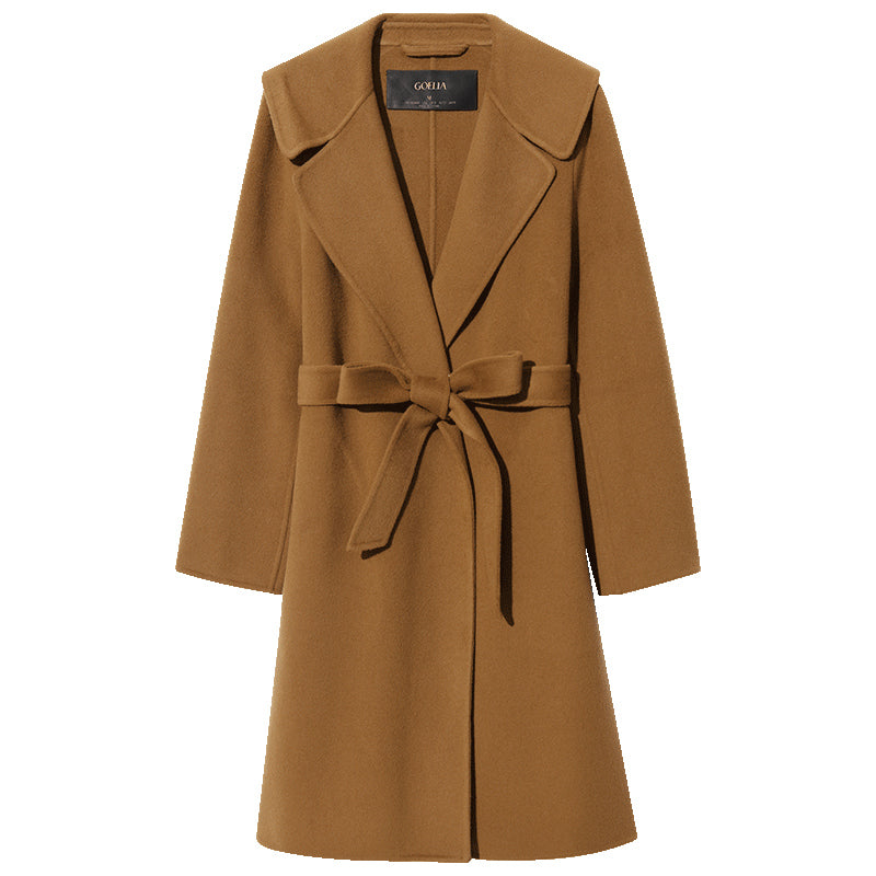 Pure Double-Faced Wool Lapel Women Coat GOELIA