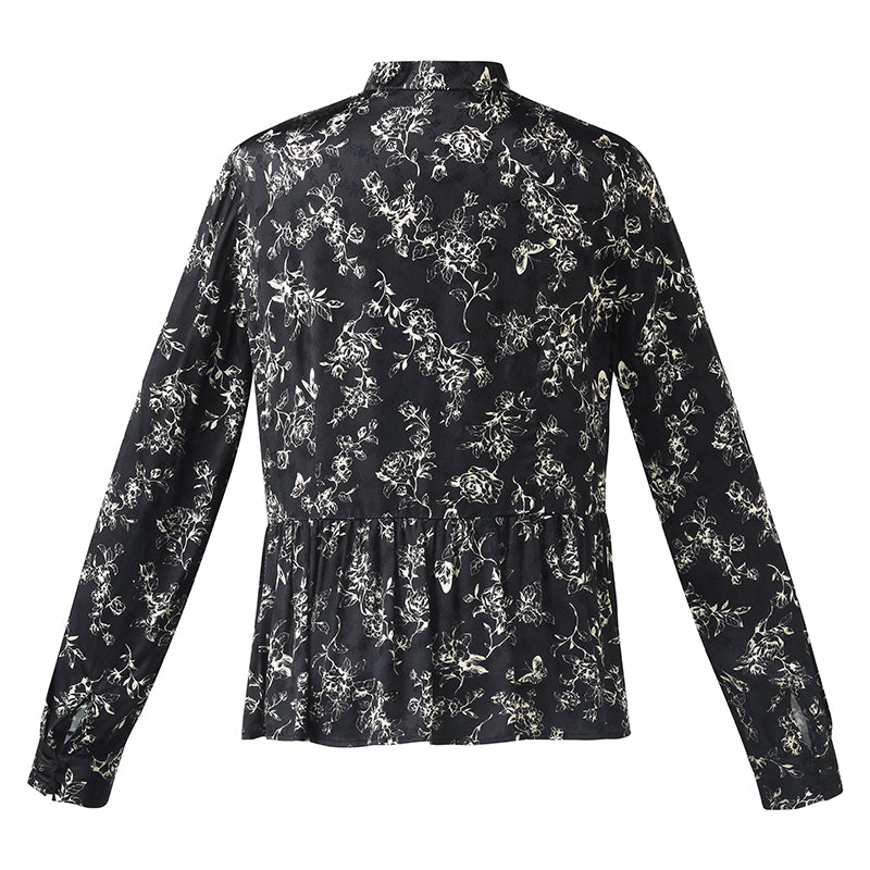 Butterflies Print New Chinese-Style Women Blouse GOELIA