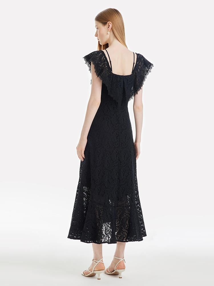 Hollow Lace Midi Dress GOELIA