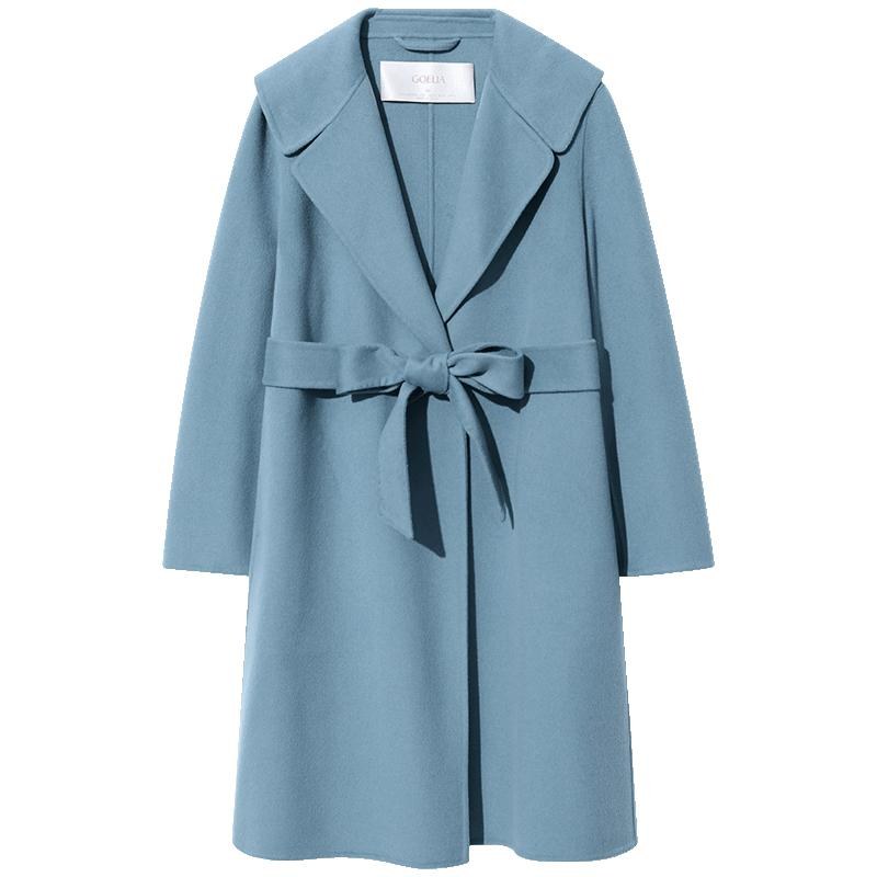 Pure Double-Faced Wool Lapel Women Coat GOELIA