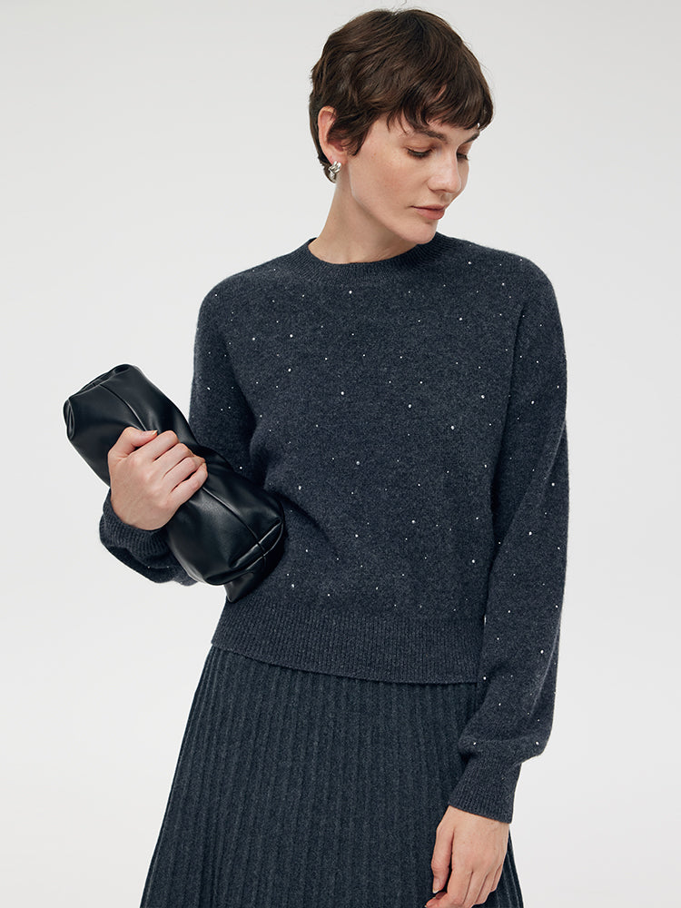 Wool Sequins Women Sweater GOELIA