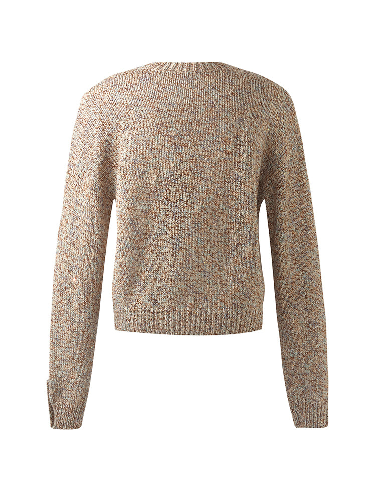 Wool Blend Round Neck Women Sweater GOELIA