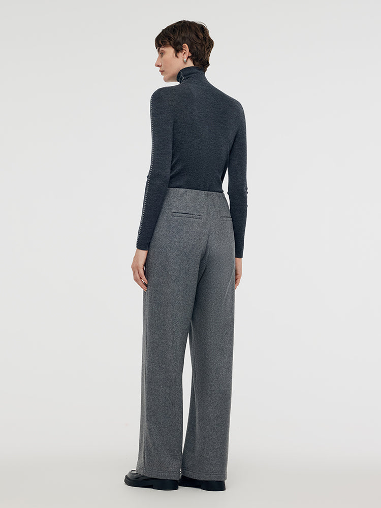 Wool Blend Straight Women Pants GOELIA