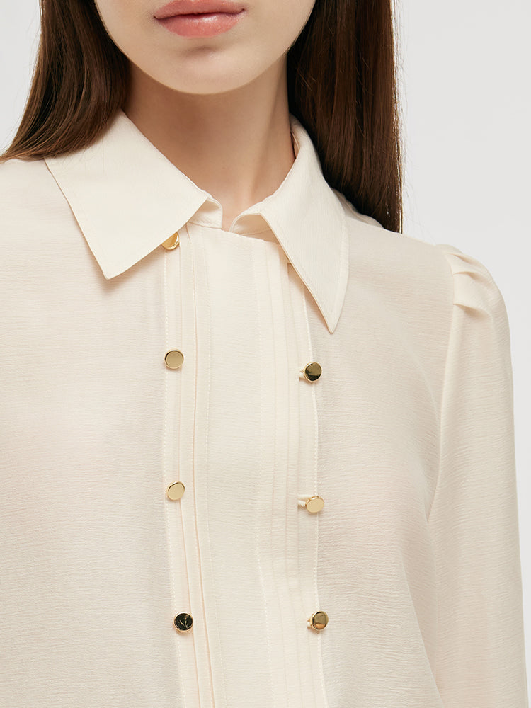 Acetate Lapel Women Shirt GOELIA