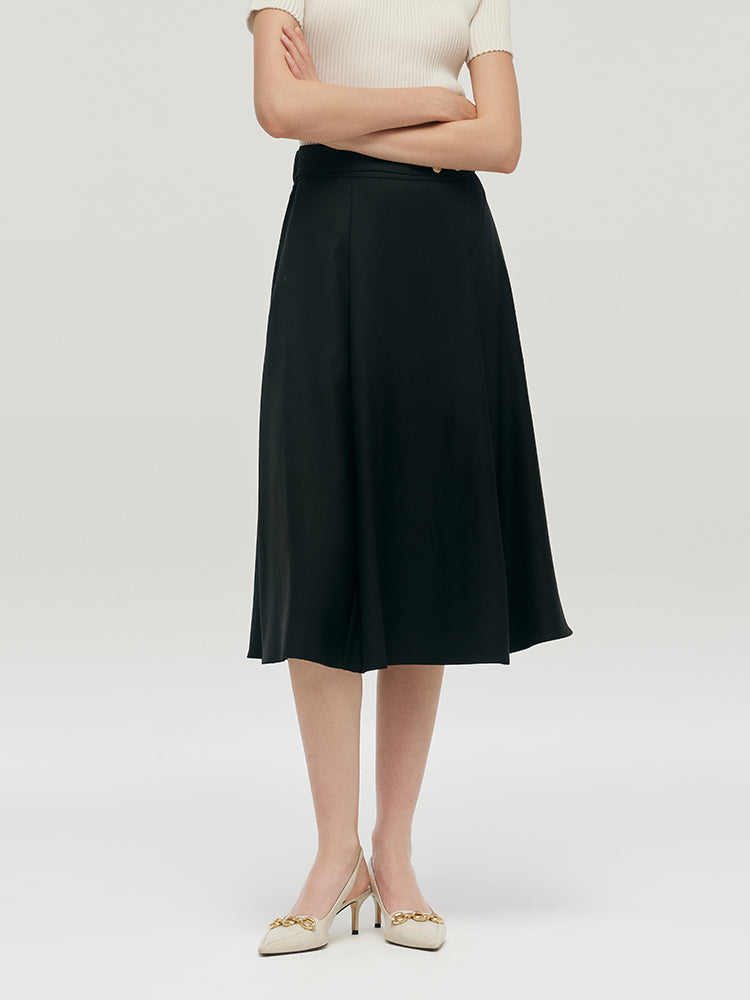 Worsted Woolen Mid-Calf Women Skirt GOELIA