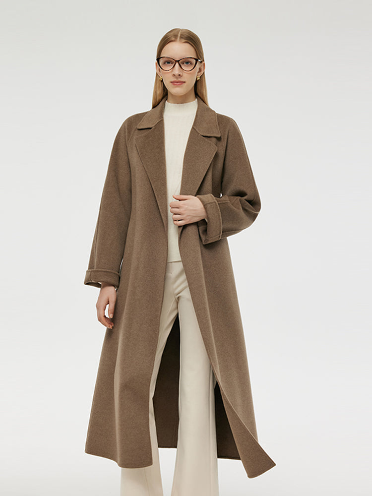 Cashmere And Wool Women Wrap Coat GOELIA