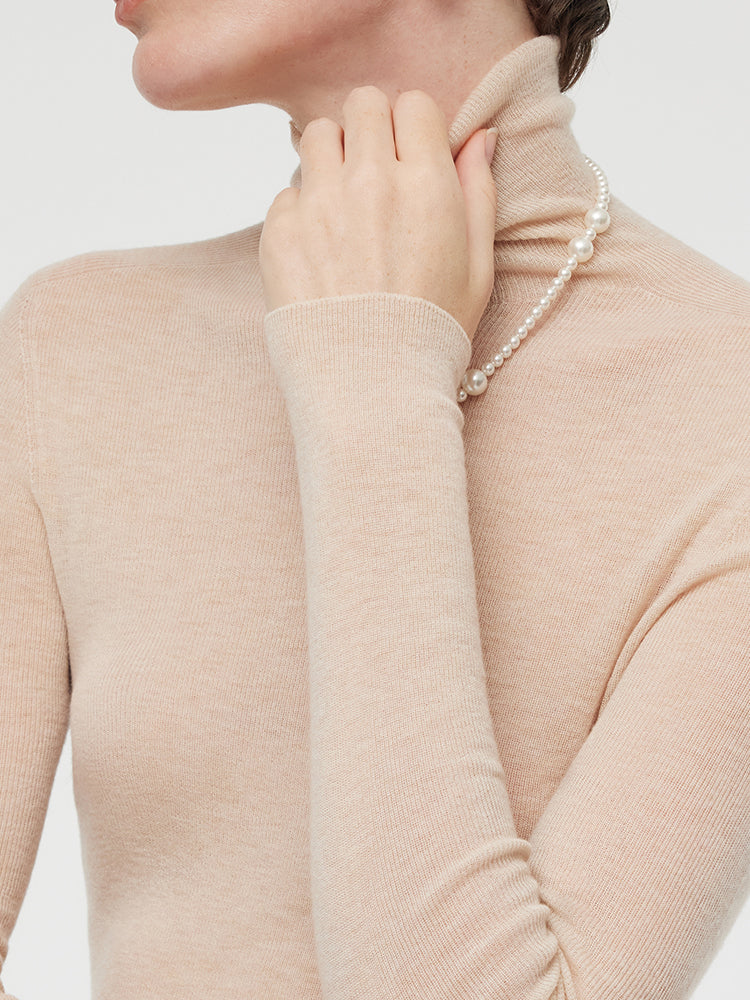 Wool Turtleneck Women Knit Top GOELIA