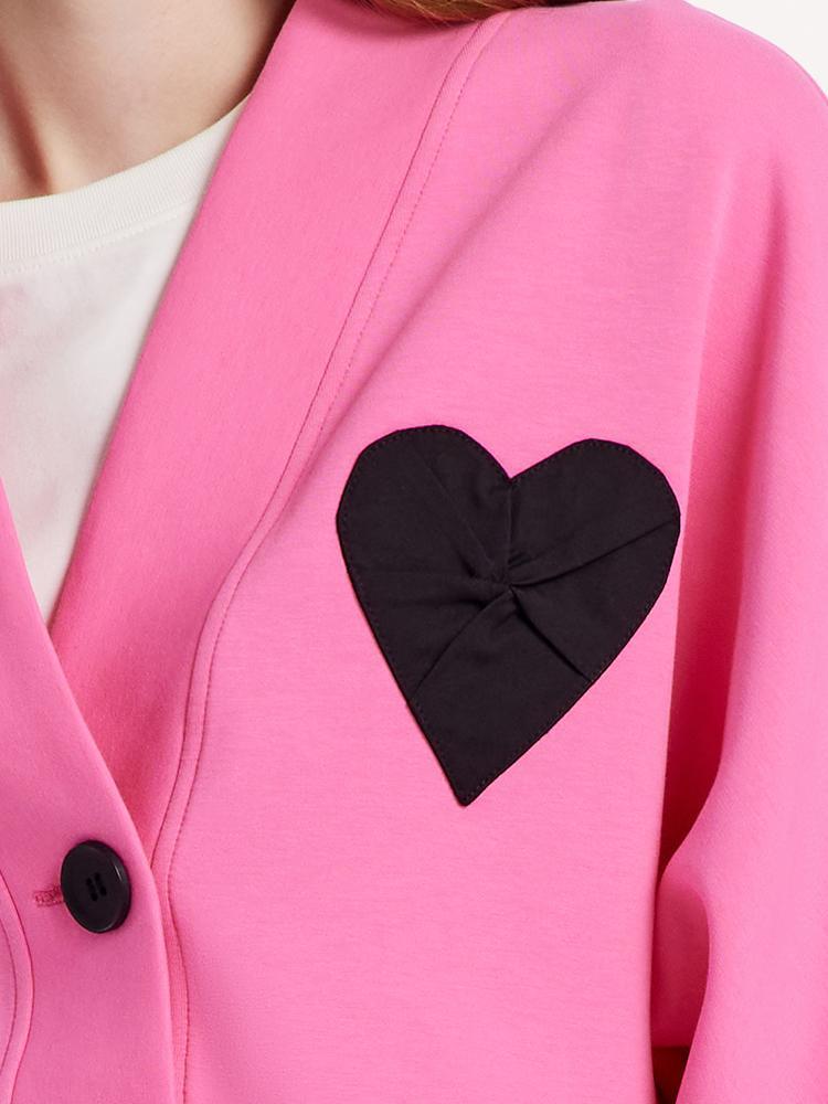 Pink Air Layer Heart Crop Jacket GOELIA