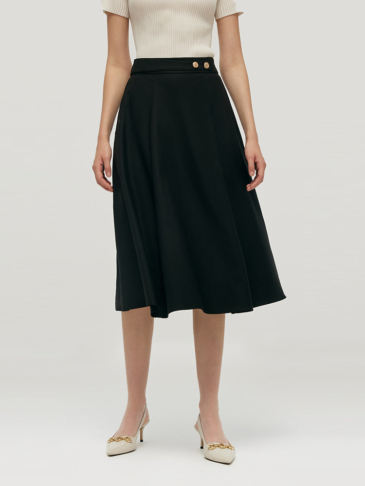 Worsted Woolen Mid-Calf Women Skirt GOELIA