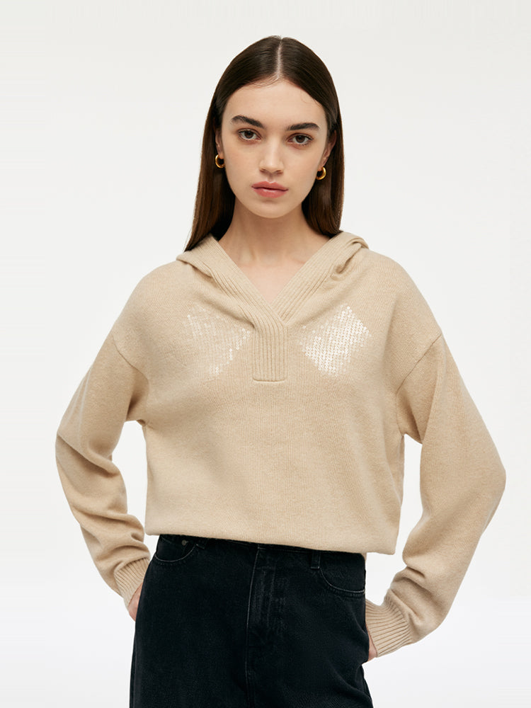 Cashmere Women Knit Hoodie GOELIA