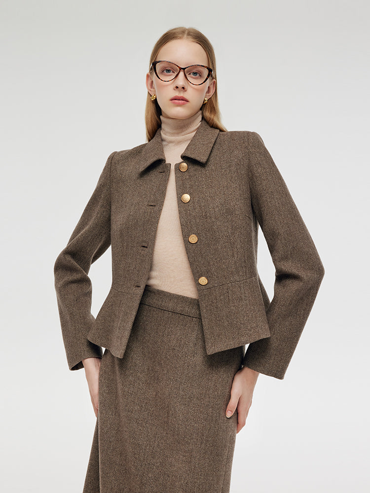 Washable Wool Jacket And Skirt Two-Piece Set GOELIA