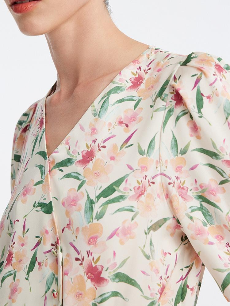 Silk Floral Loose Women Blouse GOELIA