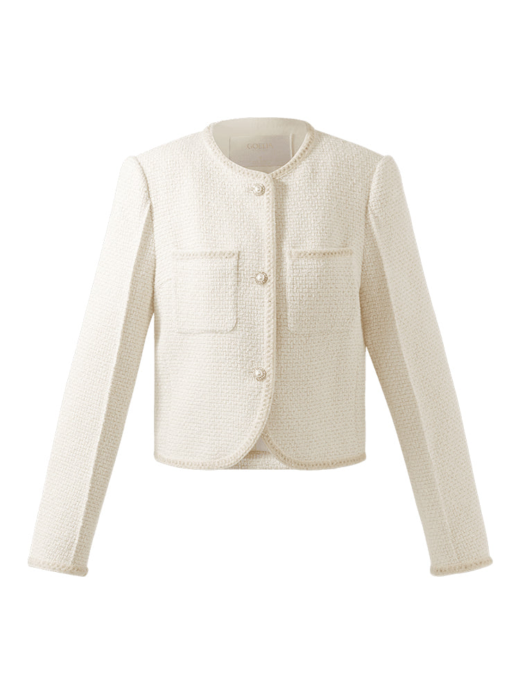 Tweed Boxy Women Crop Jacket GOELIA