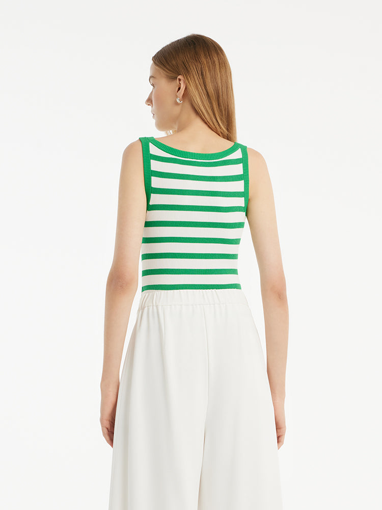 Striped Knitted Women Tank Top GOELIA