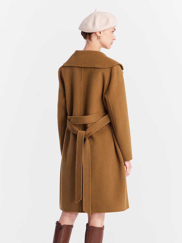 Pure Double-Faced Wool Lapel Women Coat GOELIA