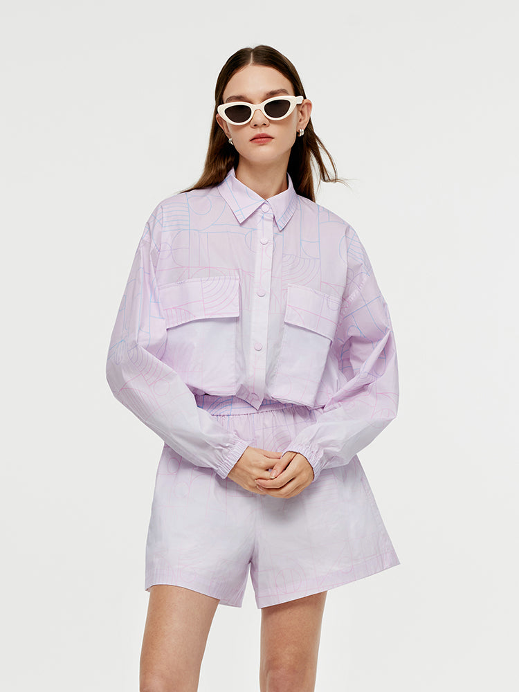 GOELIA X CHRISTINE PHUNG Crop Jacket And Shorts Two-Piece Set GOELIA