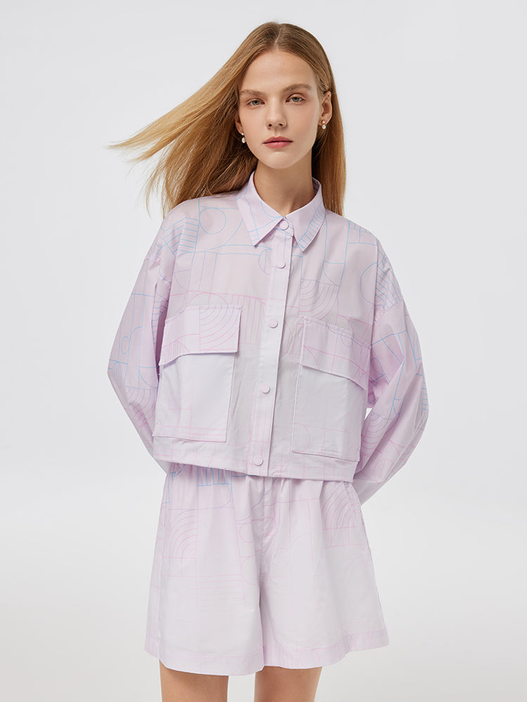 GOELIA X CHRISTINE PHUNG Crop Jacket And Shorts Two-Piece Set GOELIA