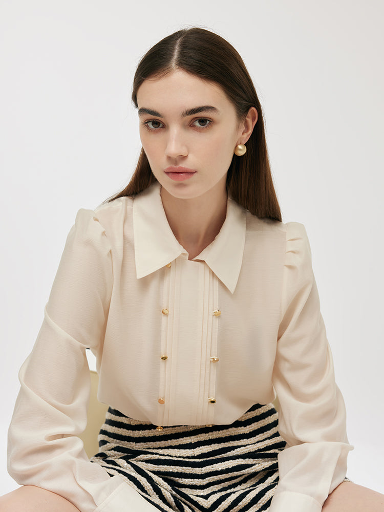 Acetate Lapel Women Shirt GOELIA