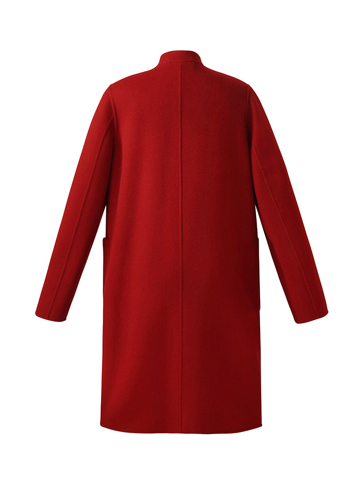 Tencel Wool Cheongsam Button Women Coat GOELIA