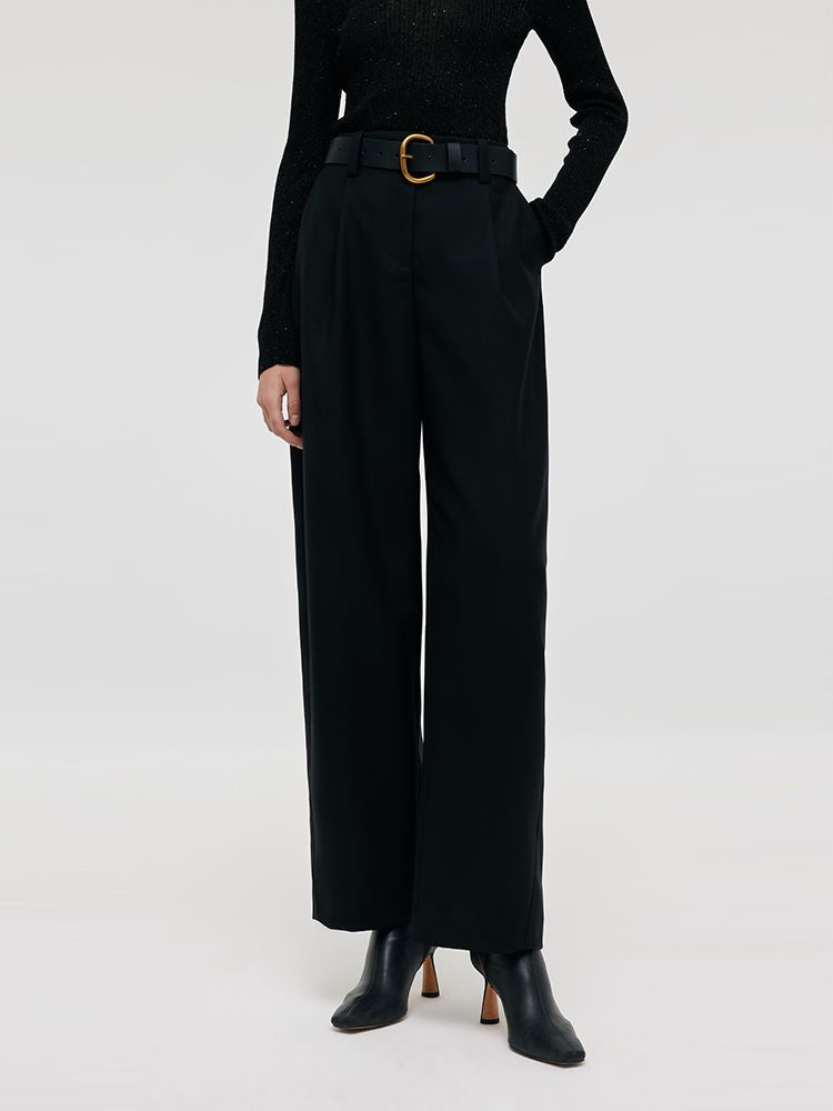 Wool Wide Leg Women Pants GOELIA