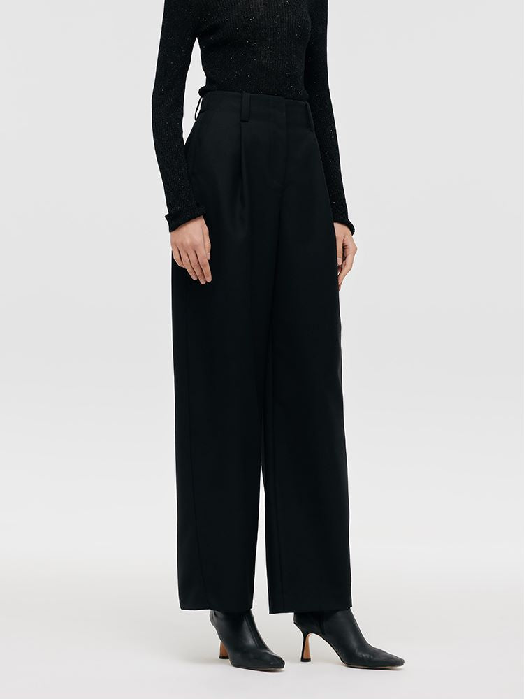 Wool Wide Leg Women Pants GOELIA