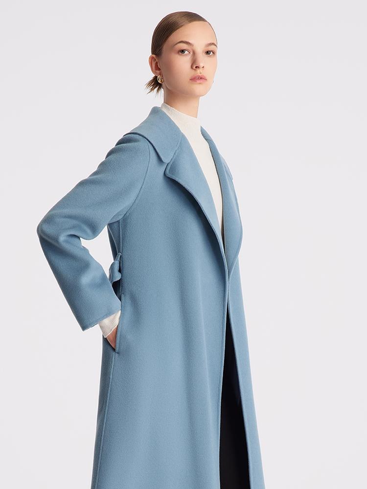 Pure Double-Faced Wool Lapel Women Coat GOELIA