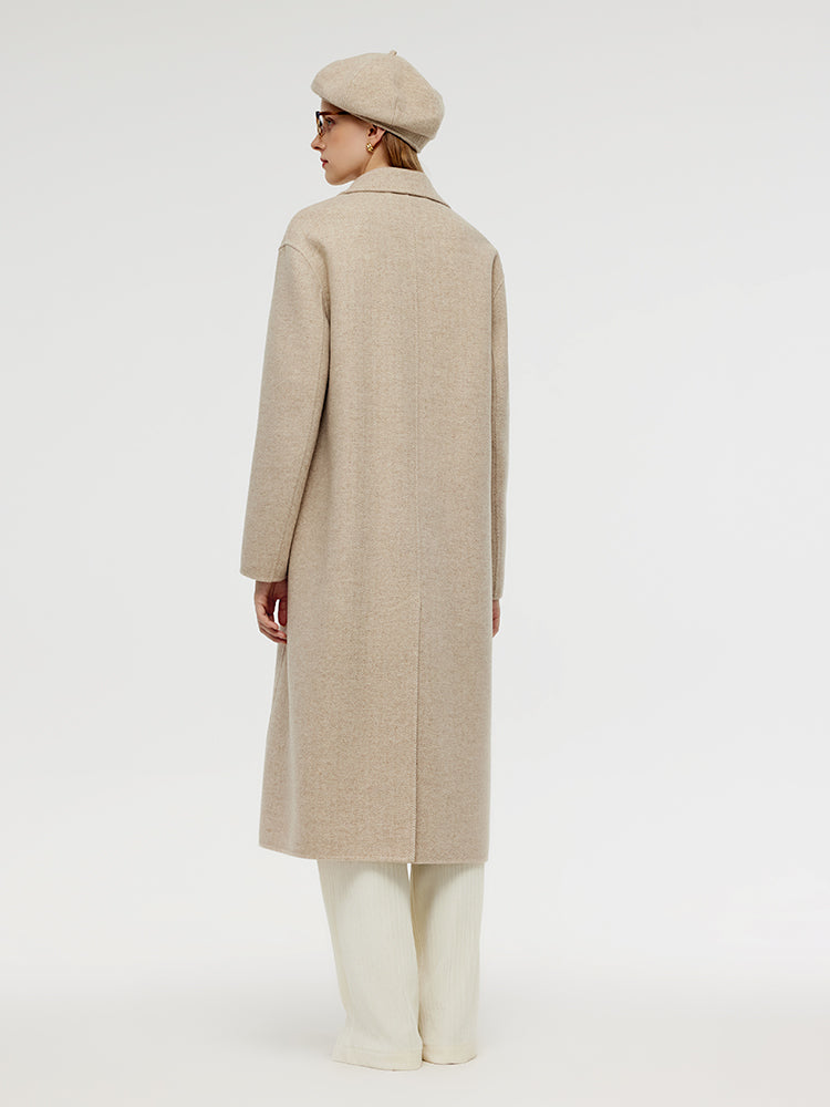 Wool Cashmere Herringbone Women Coat GOELIA