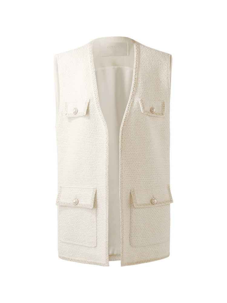 Wool Blend Tweed Women Vest GOELIA