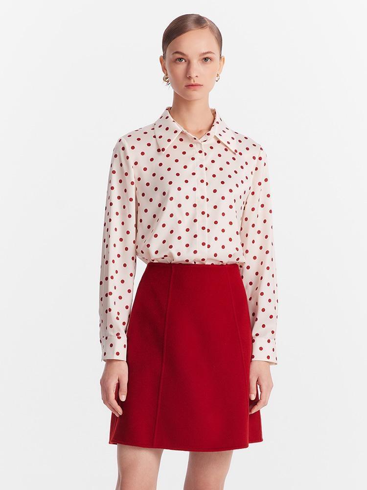 Tencel Wool Double-Faced A-Line Skirt GOELIA