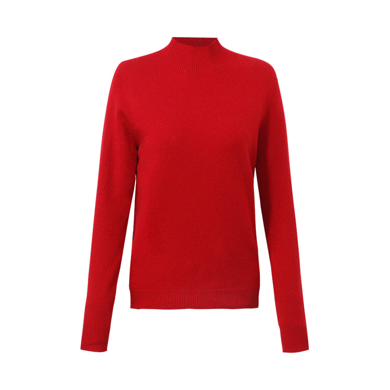 Cashmere Mock Neck Women Sweater GOELIA