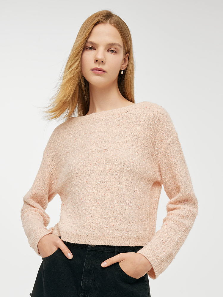 Mohair Slash Neck Women Sweater GOELIA