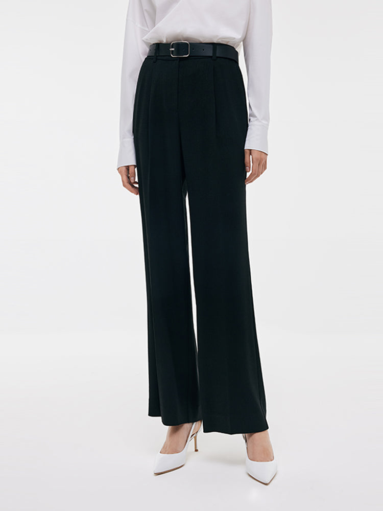 Acetate Straight Pleated Women Pants GOELIA