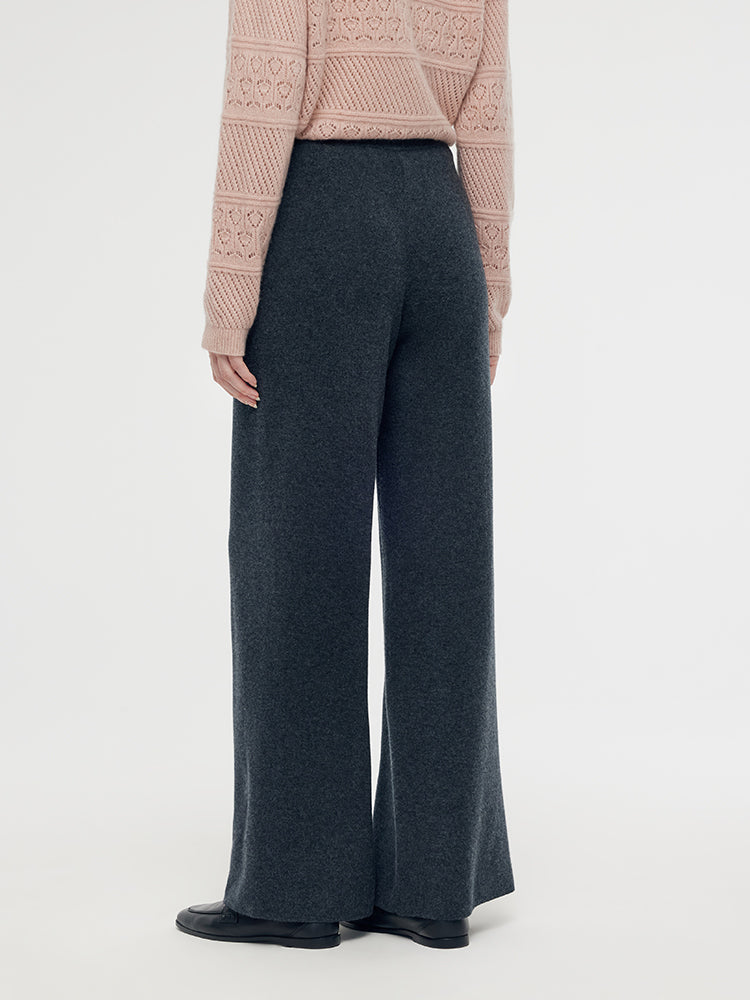 Machine Washable Wool Wide Leg Women Pants GOELIA