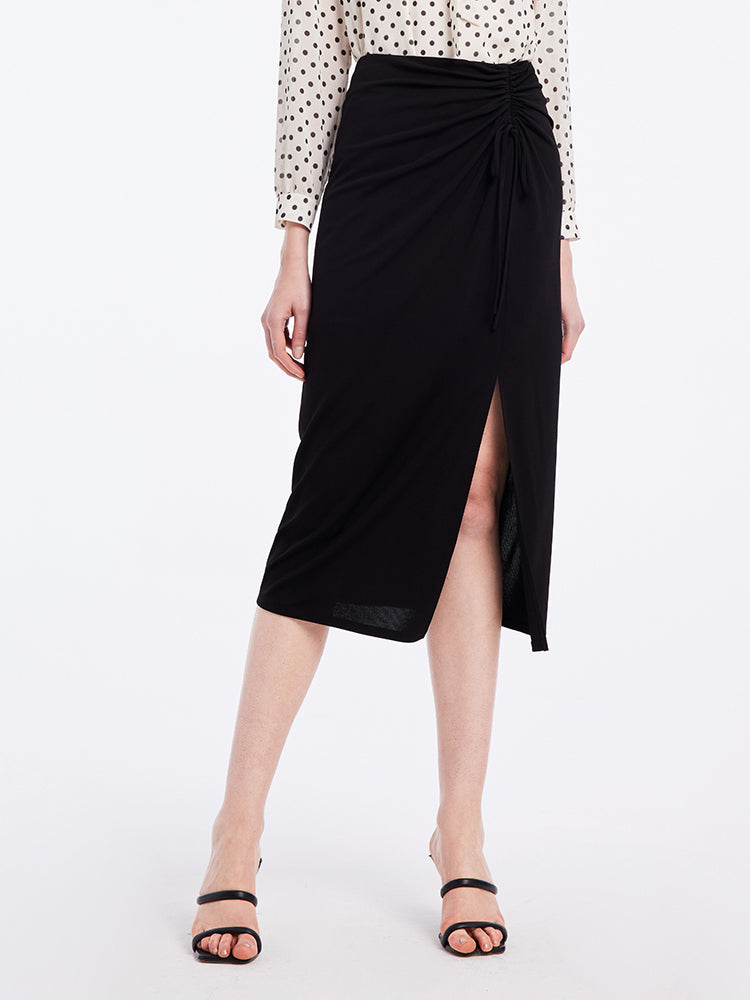 Black Triacetate Knitted Skirt GOELIA