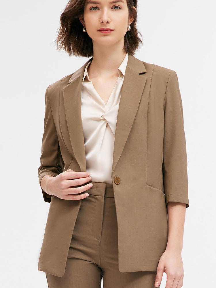 Machine Washable Worsted Woolen Women Blazer GOELIA