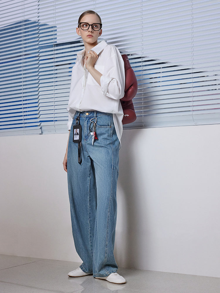 Denim Baggy Barrel Women Jeans GOELIA