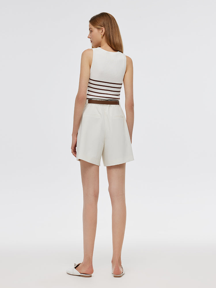 Acetate Cotton Knitted Striped Tank Top GOELIA