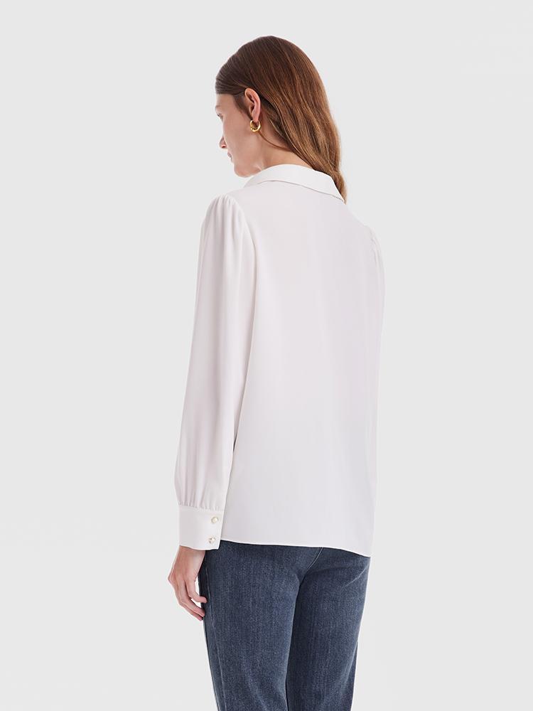 V-Neck Straight Fit Acetate Shirt GOELIA