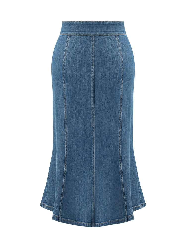 Denim High-Waisted Mermaid Women Skirt GOELIA